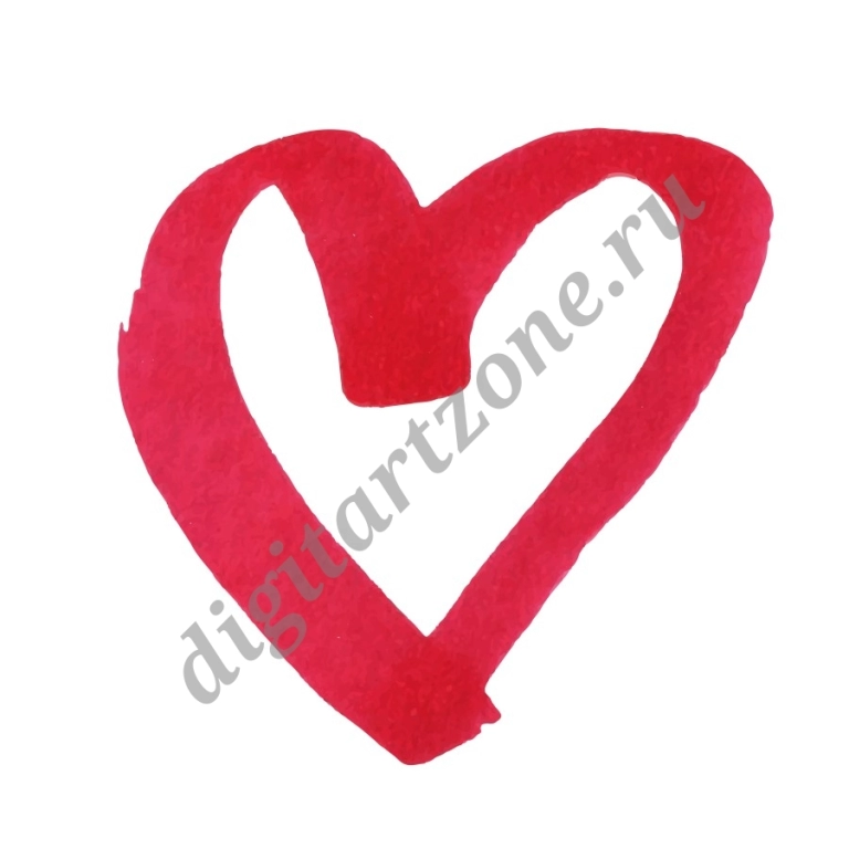 Красное сердце нарисовано маркером. Иллюстрация красного сердца. Небрежный рисунок сердца. Вектор...
