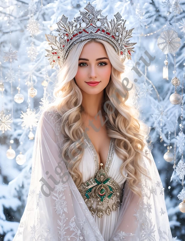 Красивая иллюстрация очаровательной девушки в роскошном платье и короне
