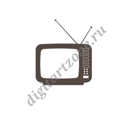 Иконка старинного телевизора с антенной
