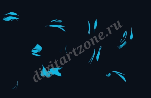 Голубые крылышки на темном фоне