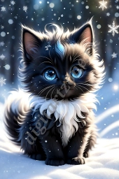 Котенок на снегу 2