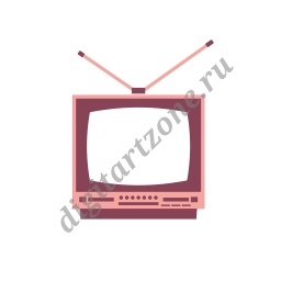 Иконка ретро телевизора в плоском стиле