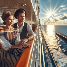 Фото: туризм, отдых, круиз, парень и девушка на лайнере