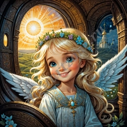 Иллюстрация Девочка маленький ангел