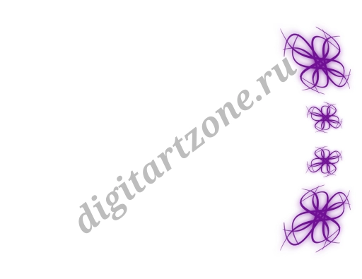 Украшение сбоку Цветы Фиолетовые