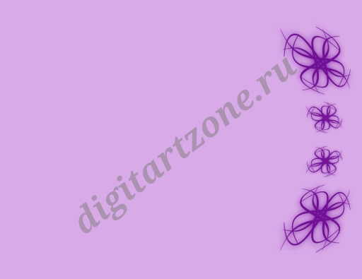 Украшение сбоку Цветы Фиолетовые на Фиолетовом