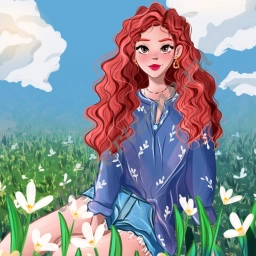 Девушка на цветочном поле
