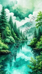 Сказочная красота леса и воды.