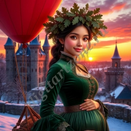 Рисунок беременной девушки