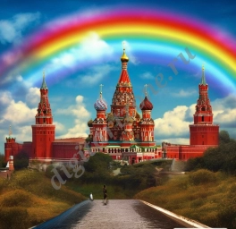 Кремль на фоне радуги