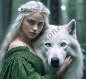 Обложка для книги. Фэнтези. Девушка с волком