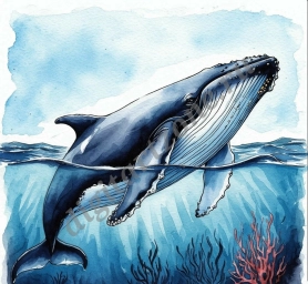 Акварельный скетч море