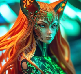 Обложка для книги фэнтэзи девушка-лиса