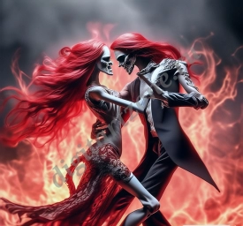 Иллюстрации танцующие скелеты