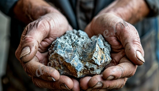 ценный минерал литий в мужских руках