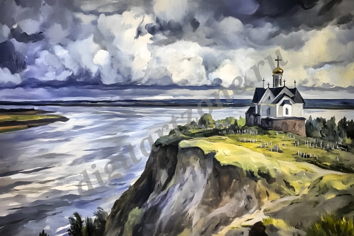 Русская деревня и пейзаж