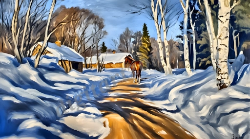 Русская деревня и пейзаж