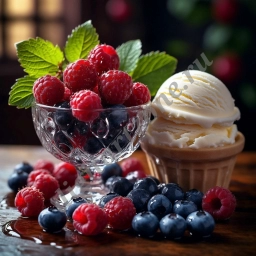 Мороженое с ягодами