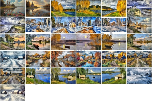 Русская деревня и пейзаж