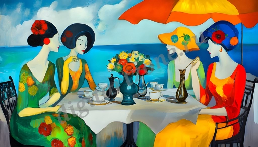 Сценки в кафе за столиками