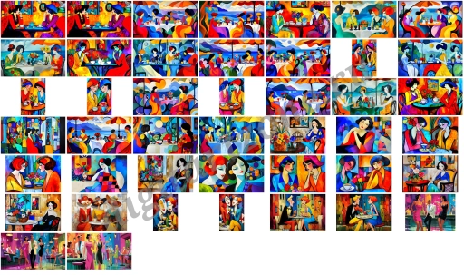 Сценки в кафе за столиками