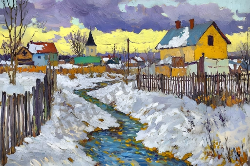 Виды старых городов и деревень в русской провинции