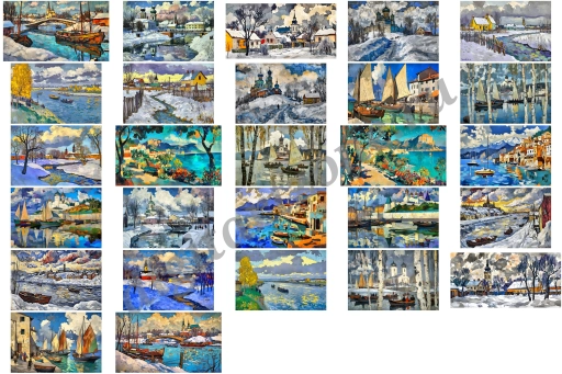 Виды старых городов и деревень в русской провинции