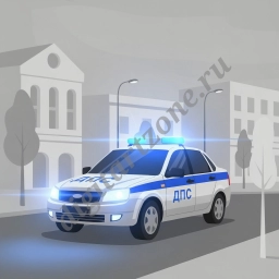 Полицейская машина в городе